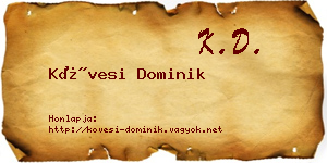 Kövesi Dominik névjegykártya